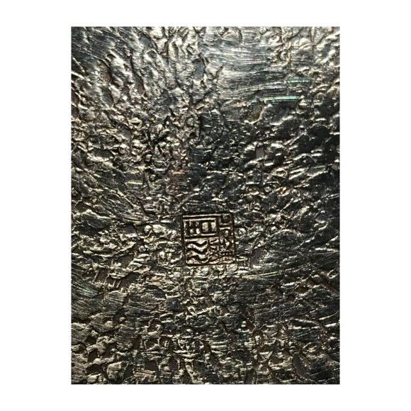 Japanese Vintage Hammered Silver Teapot With Makers Mark & Wicker Handle - Picture 2 of 11